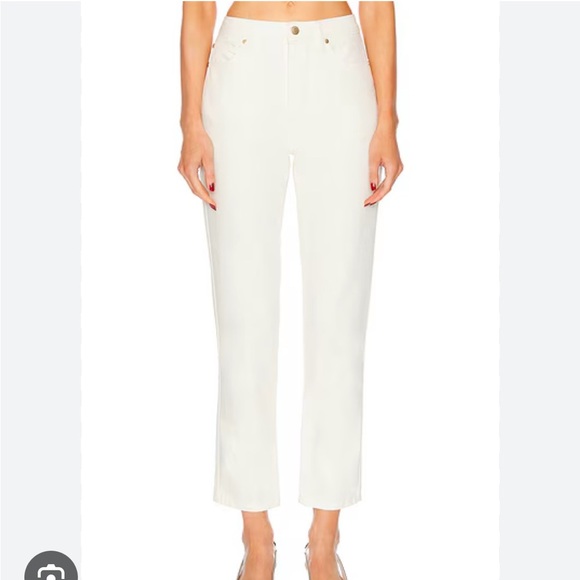 NWT NILI LOTAN Boyfriend Fray Hem Pants Jeans White 6 - Picture 1 of 9